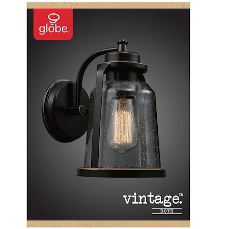 Globe Electric 3001839 Vintage 1-Light Oil Rubbed Bronze Roth Wall Sconce